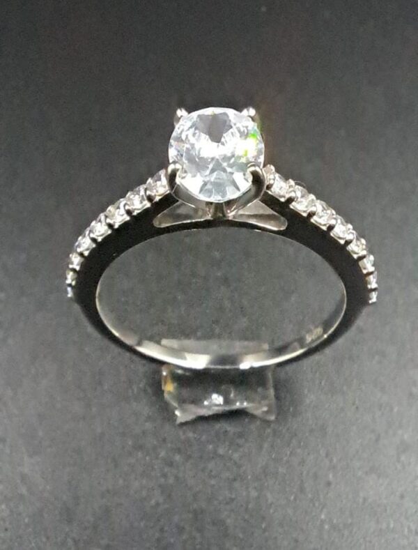 Silver CZ Diamond Ring