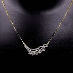 Beautiful Womens Silver and CZ Diamond Mangalsutra