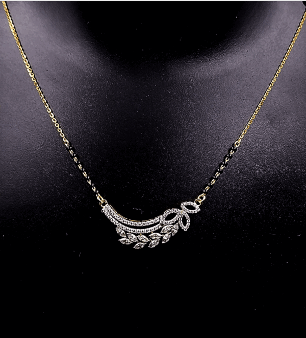Beautiful Womens Silver and CZ Diamond Mangalsutra